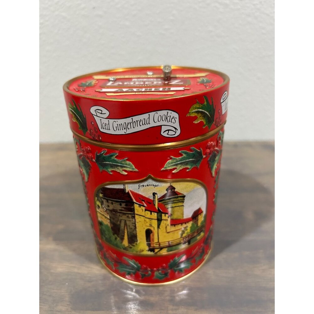 Vintage Lambertz Musical Christmas Cookie Tin Made in Germany